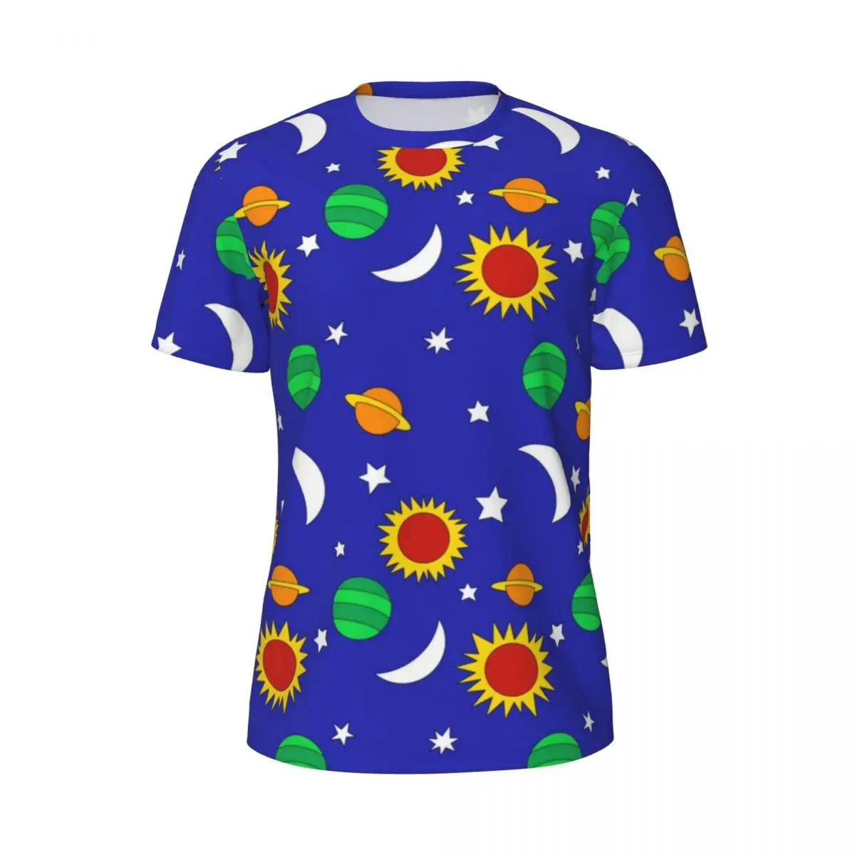 

Gym T-Shirt For Mens Gothic Celestial T Shirts Hippie Lost in Space Beach Tees O Neck Y2K Basic Graphic Clothes Gift Idea