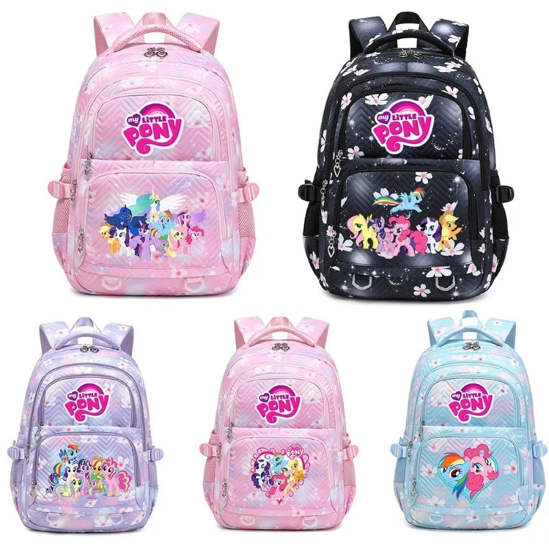 

My Magical Little Ponys Cartoon Printed Backpack for Girls Large Capacity Lightweight School Bag Casual Portable Daily Backpack