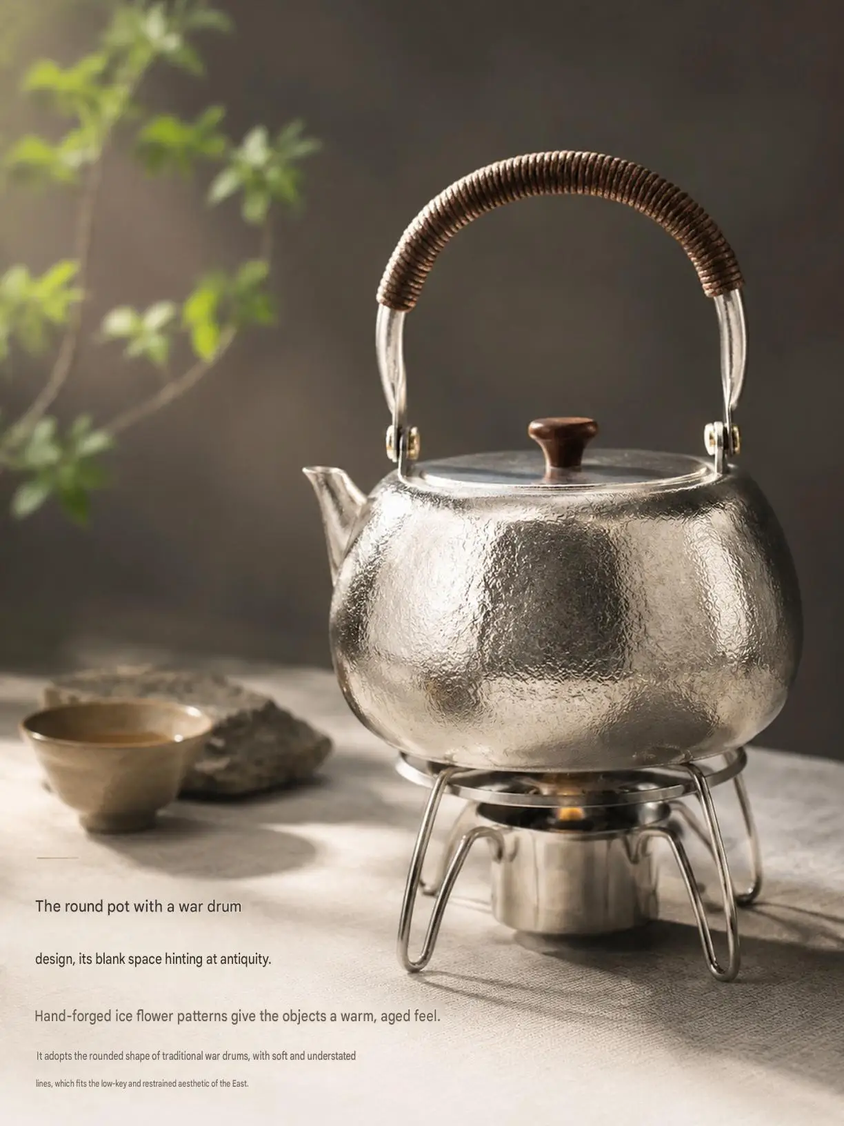 1L Pure Titanium Ice Grain Kettle Portable Stovetop Teapot Outdoor Camping Water Boiler