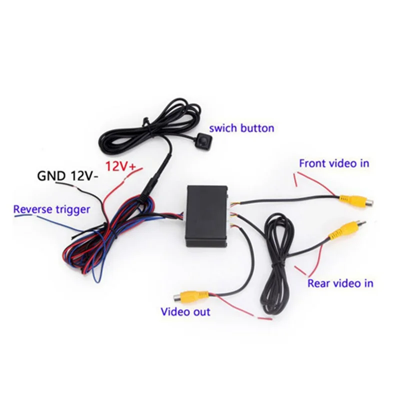 Channel Converter Front and Rear View Reversing System Car Parking Camera Video Two-Way Control Box with Manual Switch