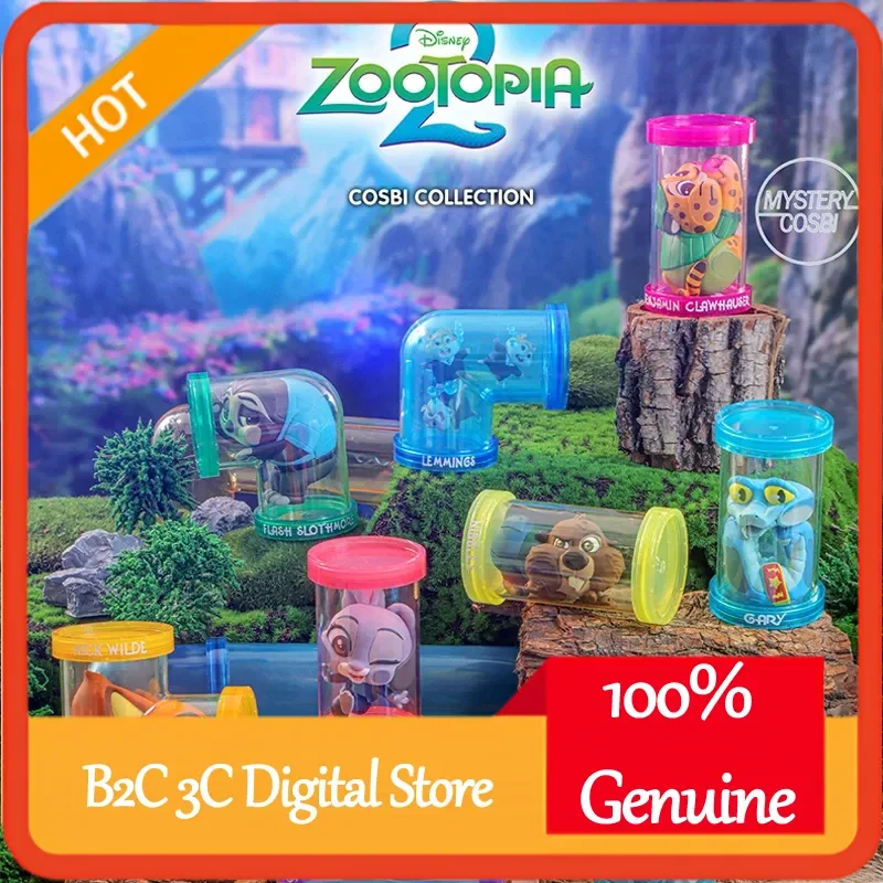 

Горячие игрушки Disney Zootopia 2, слепая коробка Cosbi Judy Hopps Nick Wilde, мини-кукла для украшения рабочего стола, подарок-сюрприз на день рождения