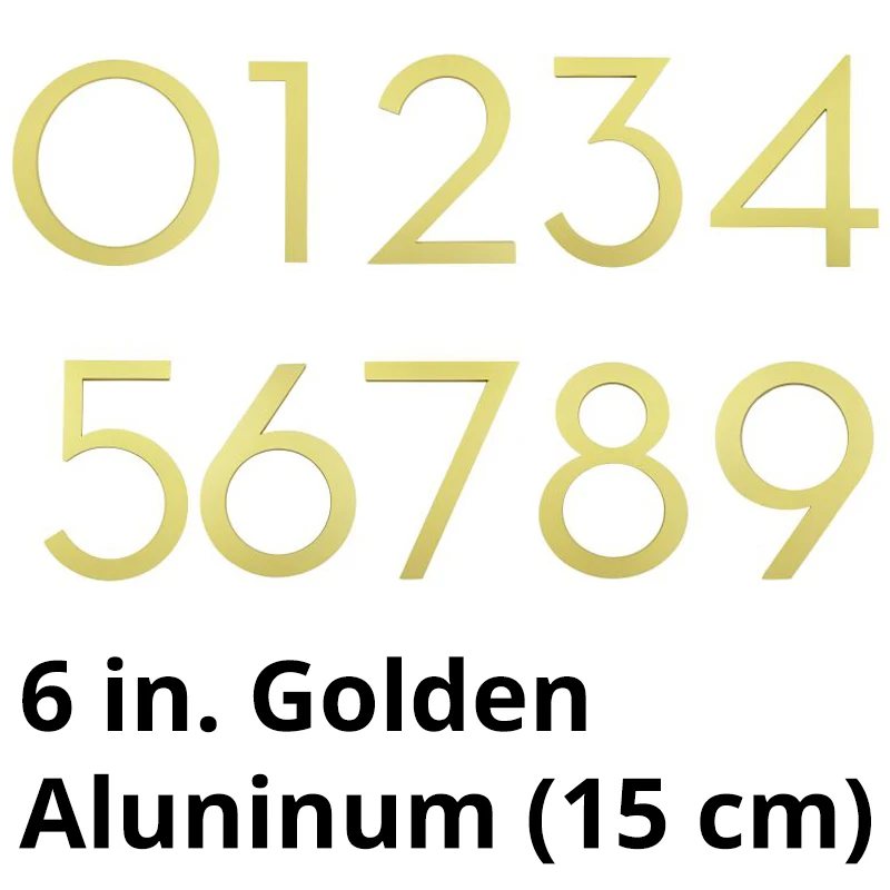 4/5/6 pulgadas. Número de casa Aleación de zinc Aluminio Acero inoxidable Negro Plata Blanco Dorado