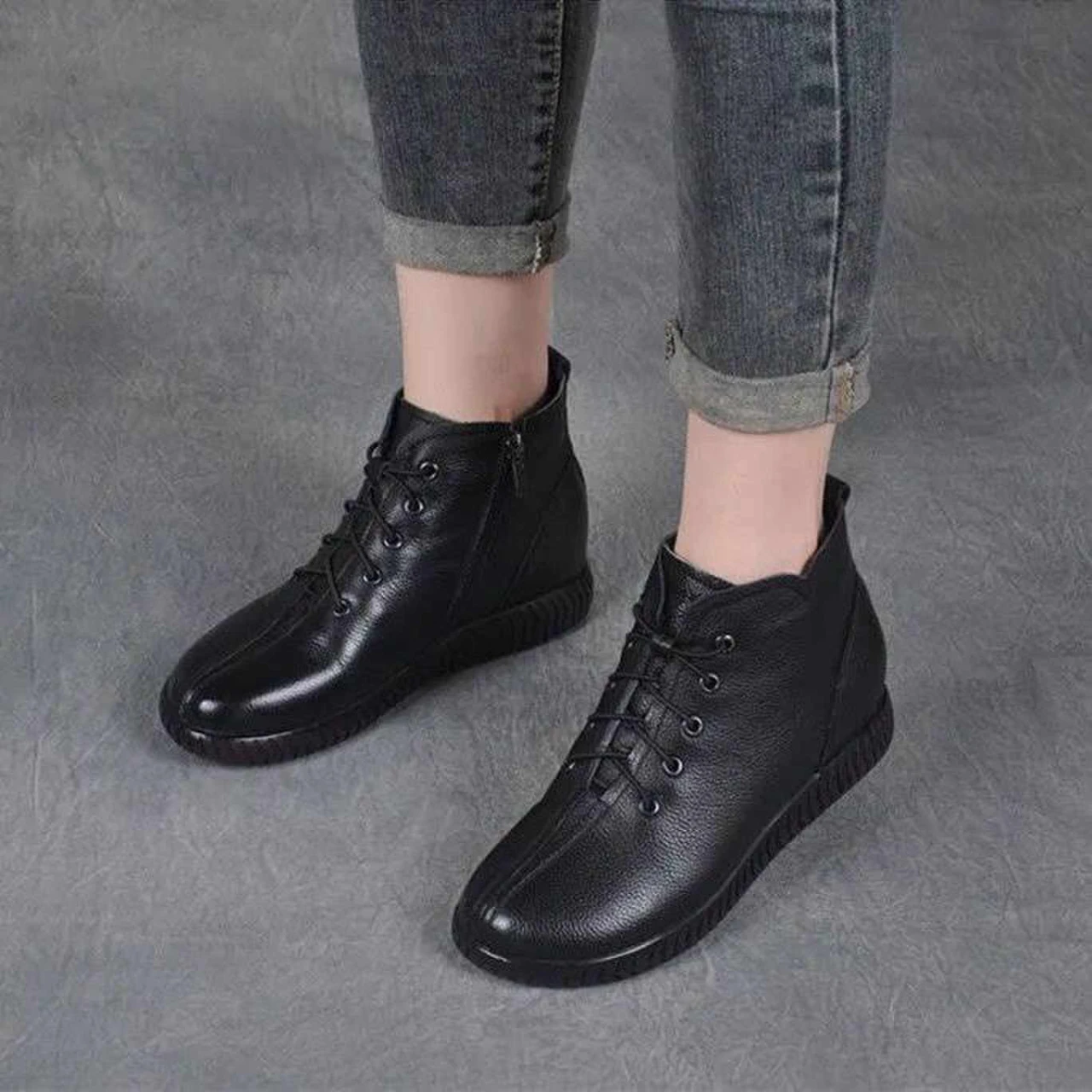 Autumn Winter 2022 Women\'s Boots Warm Short Boots Soft comfortable  Casual Thick-soled Mother Boots All-match zipper Women Shoes