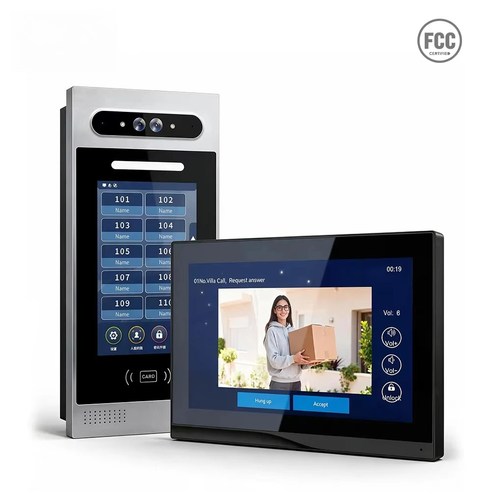 Apartment Building 7/10 Inch Touch Screen Video Door Phone Two-way Intercom Tuya APP Remote Unlock Night Vision Water Resistant