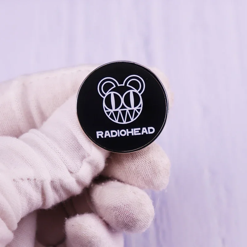 Radiohead Pin Bear Logo Brooch Punk Art Badge