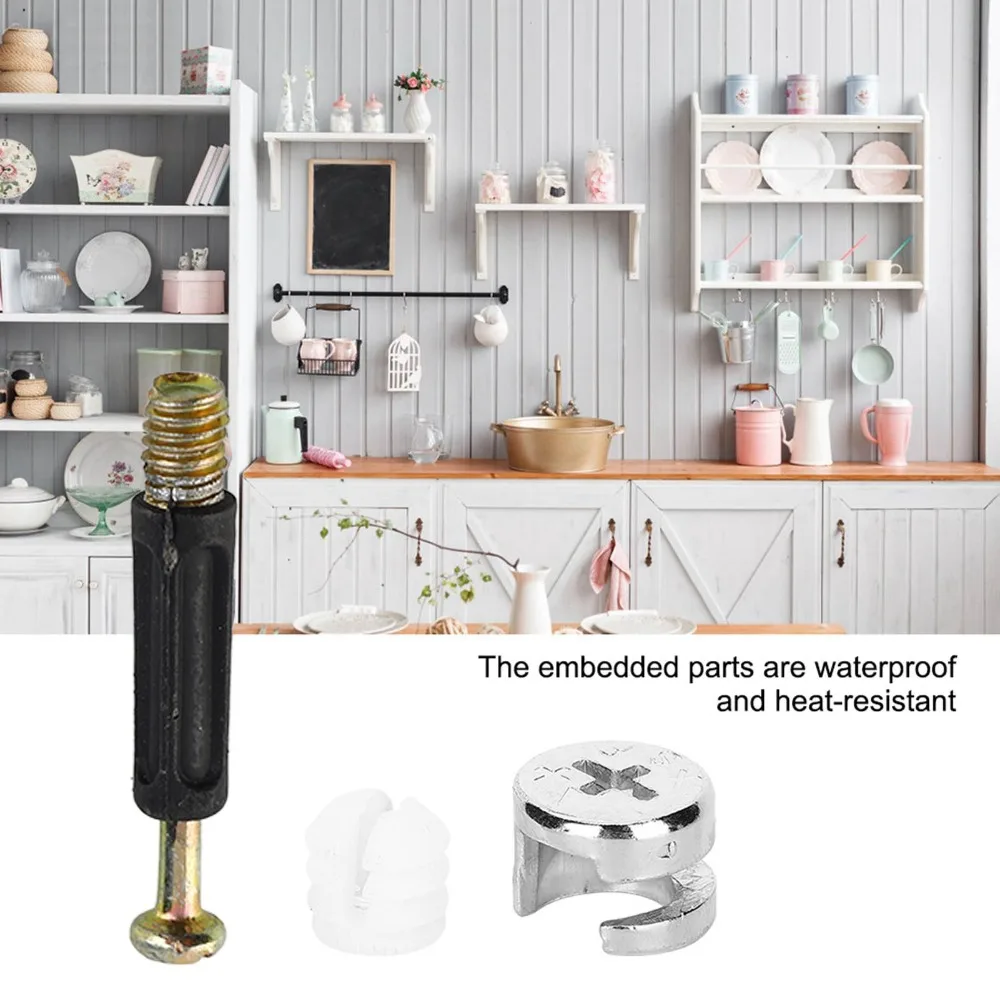 20PCS Hardware Accessories Furniture Cam Lock Kit Durable Practical Eccentric Wheel Connecting Piece Furniture Screw Nut Kit