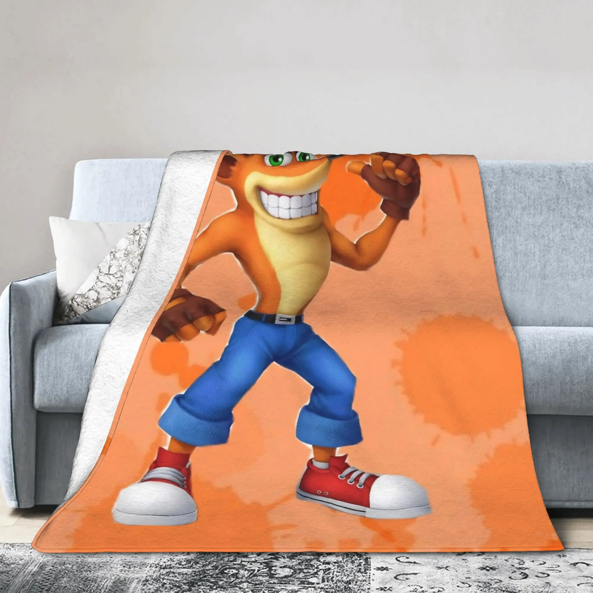 Crashed Game Bandicoots Blankets Coral Fleece Plush  Warm Throw Blanket for Bed Bed Rug