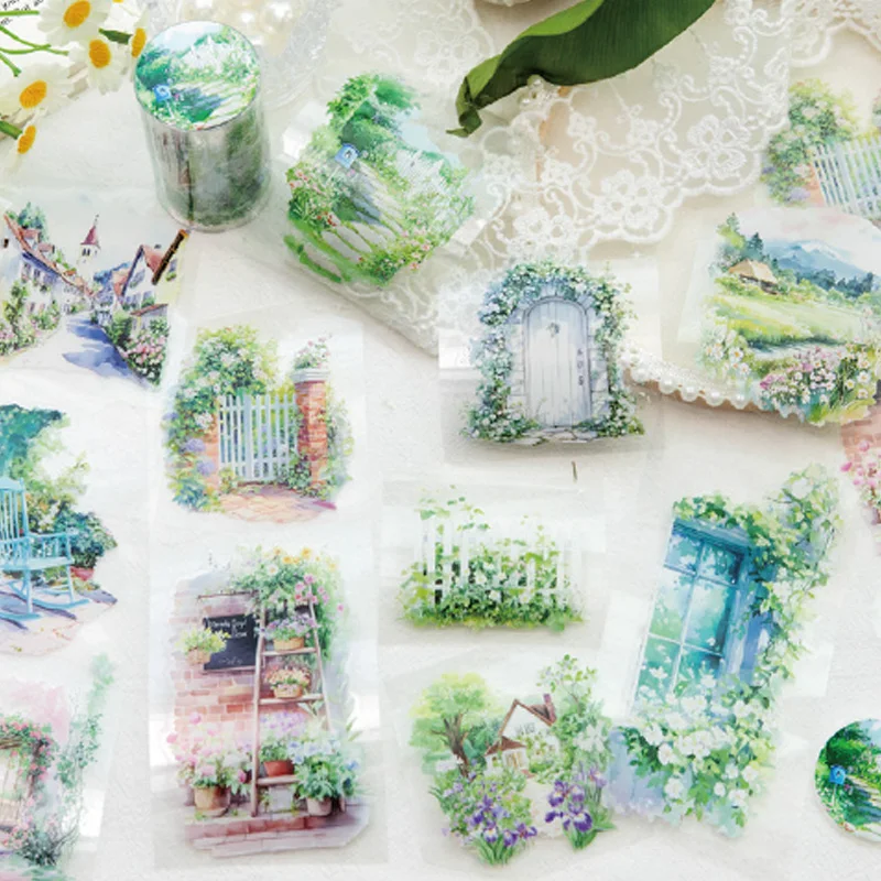 Mr Paper, 4 rolls/bag Greenery Interlocking Seasons Collection Extra Long Recycled Paper Tape Set washi tape stationery