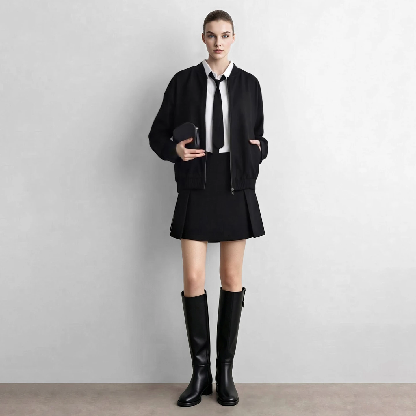 Amii Women's Pleated A-Line Mini Skirt High Waist Loose Fit Casual Commuter Fashion Autumn 2026 Skirts Woman Clothes 12643078