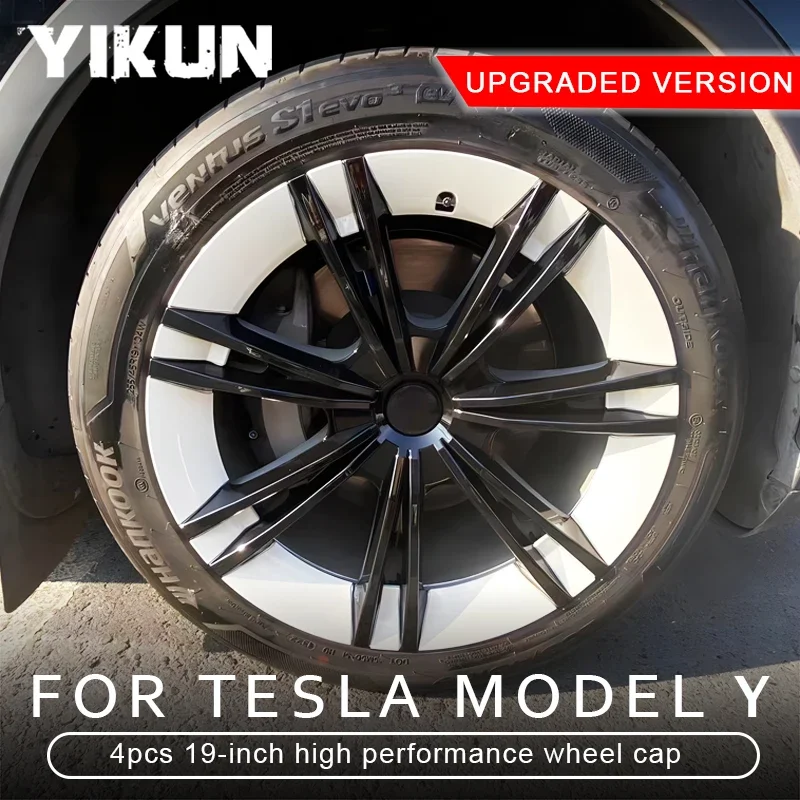 

4PCS Hub Cap for Tesla Model Y 19 Inch Hubcap Performance Full Rim Cover Wheel Cap for Gemini Accessories Wheel Parts 2018-2024