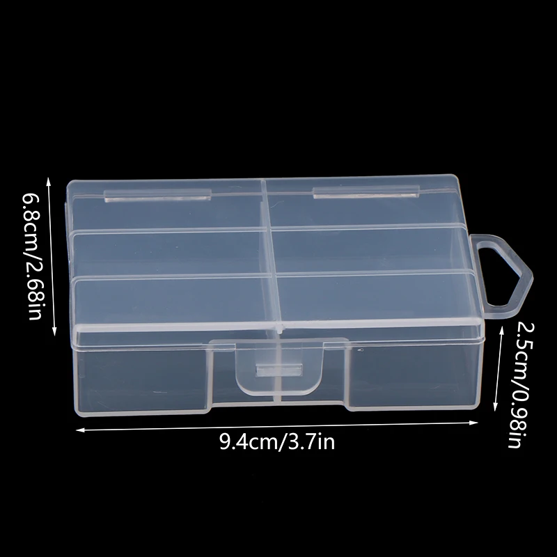 Transparent Battery Storage Box For 18650 Batteries Plastic Organizer With Hardware Accessories And Clear Divider With Cover,