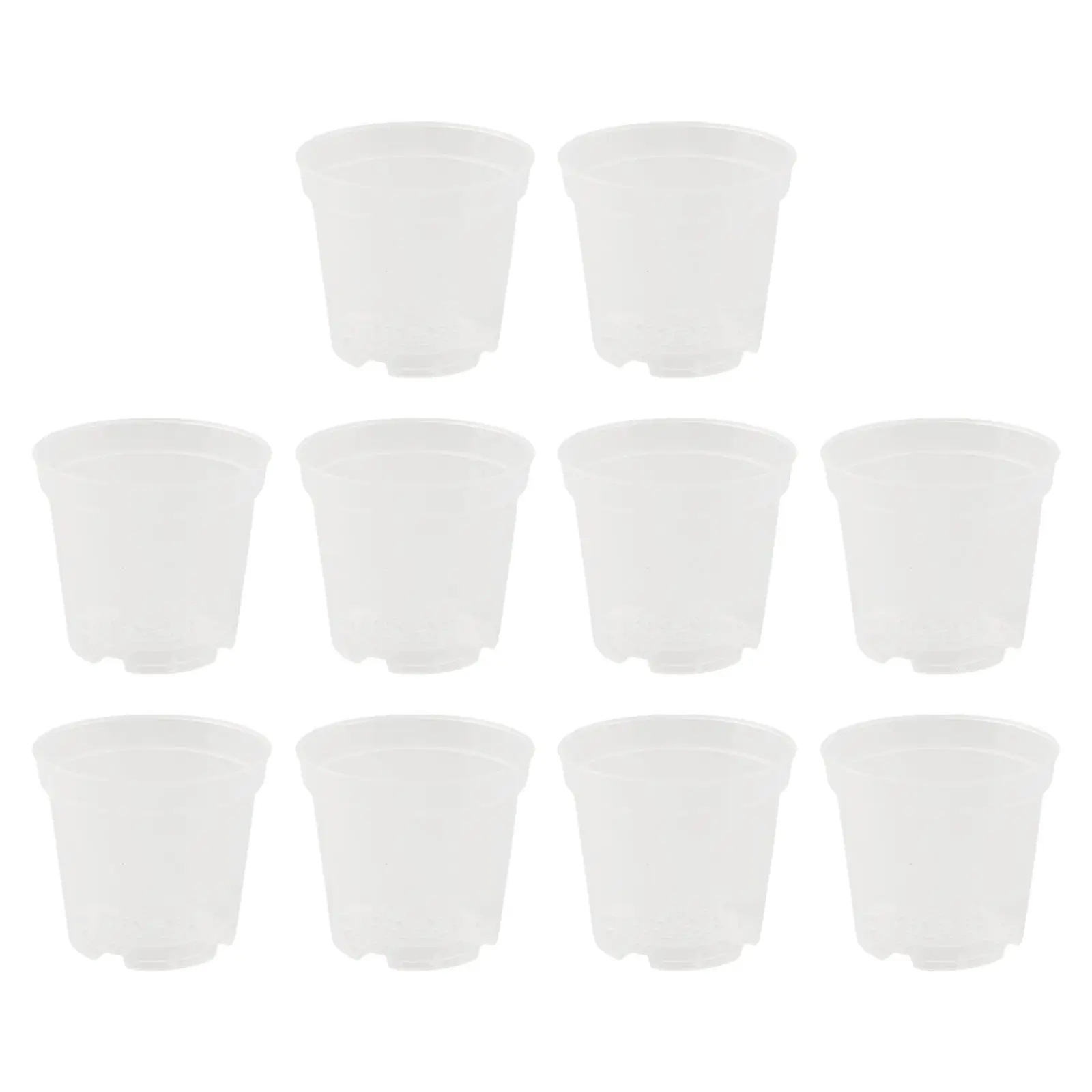 Complete Set of 10 Transparent Nursery Pots for Plants Breathable Design for Optimal Growth and Monitoring Root Health