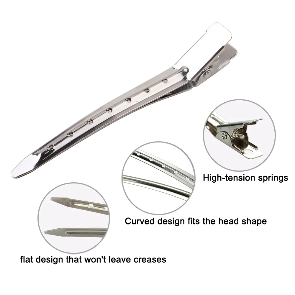 50pcs/bag Gold Silver Hair Extension Sectioning Clips for Salon Use Stainless Steel Clips Hair Styling Tools view 5