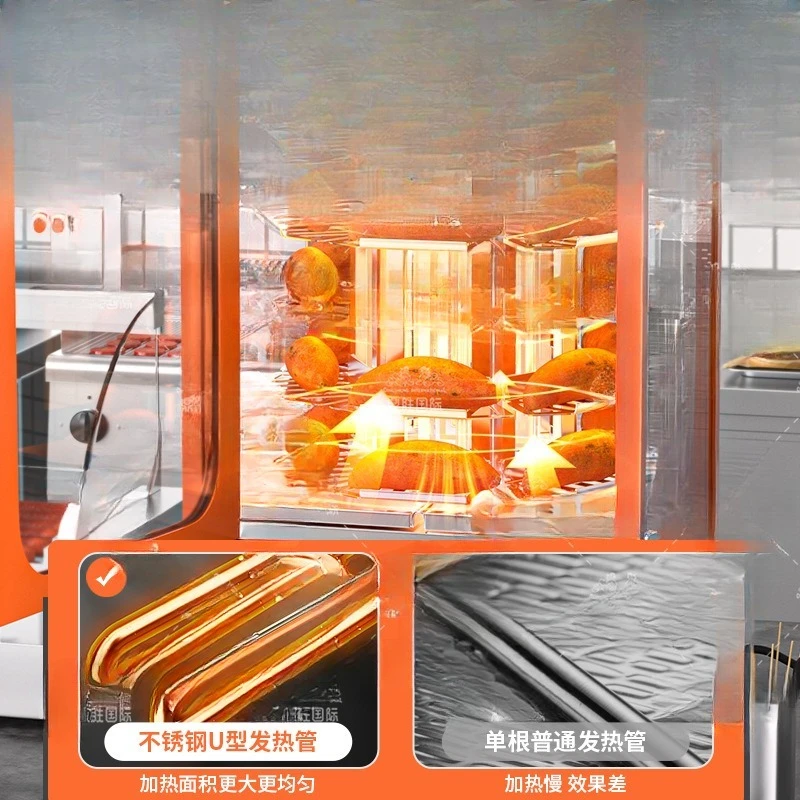 Profesjonalny piekarnik elektryczny do pieczenia batatów, automatyczny stojak do pieczenia kukurydzy i gruszek, mały bezdymny piec do pieczenia batatów.