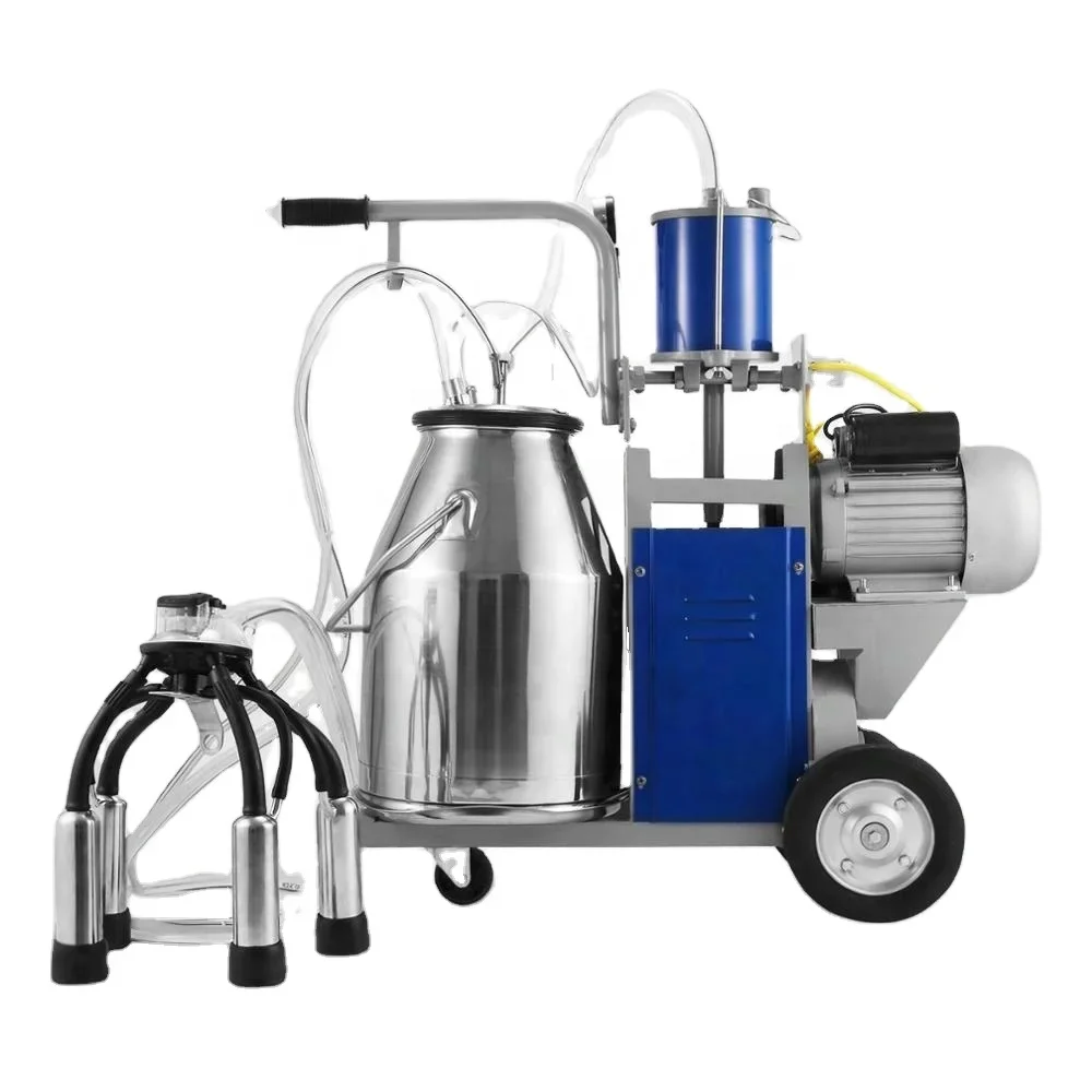 Electric Milking Machine For Farm Cows Bucket with 304 Stainless Steel Bucket Cow Milking Machine