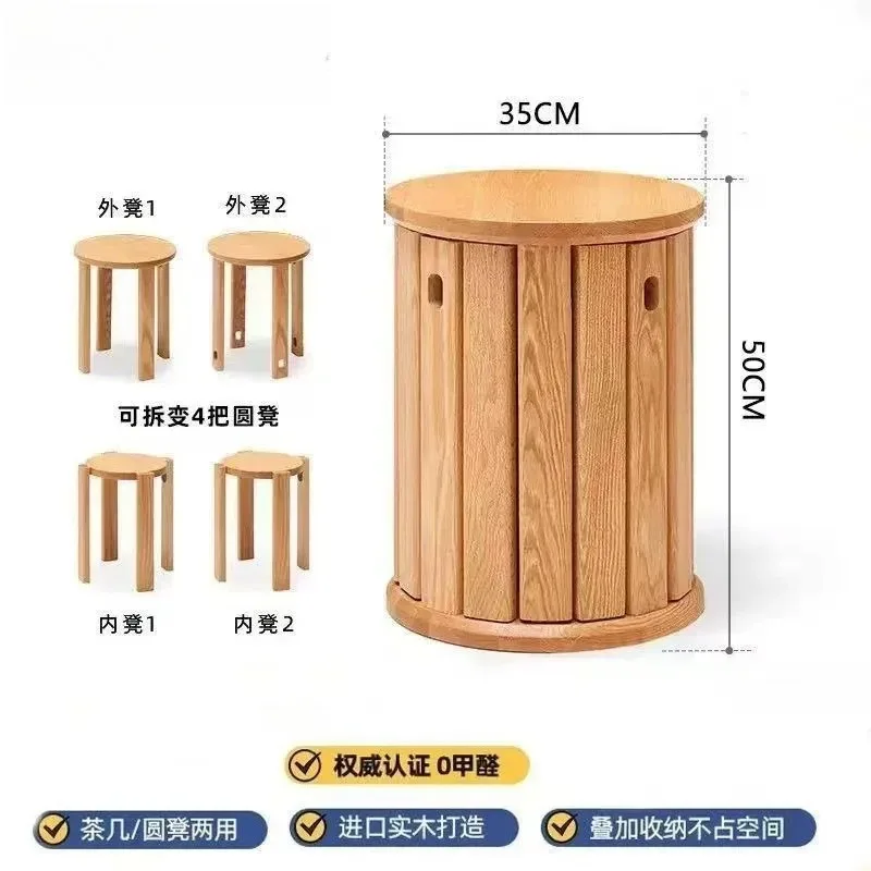 

Многофункциональный квадратный табурет из массива дерева 4-в-1: штабелируемый, для столовой, для гостиной, с функцией хранения, в виде строительного блока