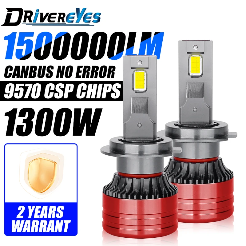 

1300 Вт 1500000 LM Canbus Автомобильная светодиодная фара H4 LED H7 LED H8 H9 H11 H1 9005 HB3 9006 HB4 9012 Hir2 Автоматическая светодиодная лампа Противотуманная лампа Чипы CSP