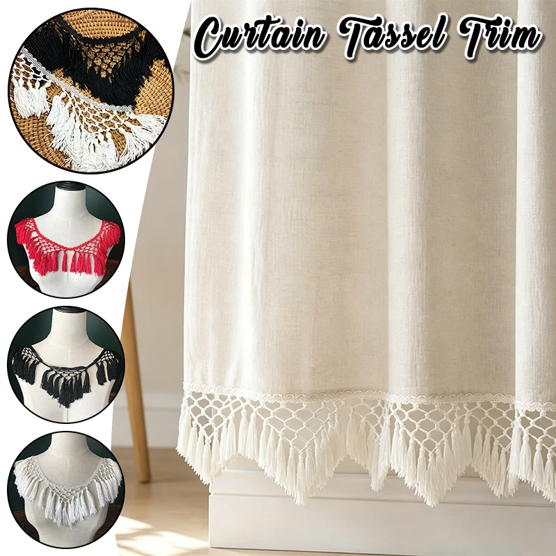 

1 Yard Triangle Tassel Fringe Trim Knotted Lace for Latin Dance Dress Stage Costume Diy Sewing Embellishment