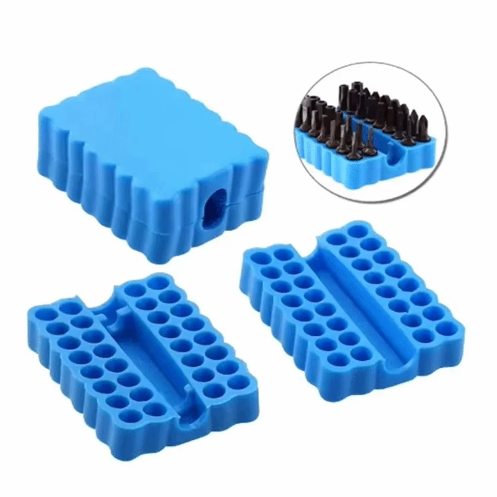 Durable 32 Holes Bit Holder High Elasticity PVC Hex Shank Organizer Bit Storage Strip 6.35MM Shank