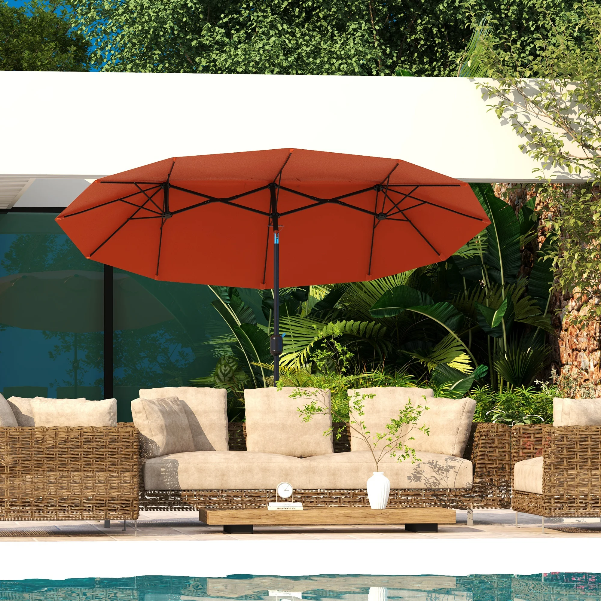 Outsunny Sombrilla doble 295x152x222 cm