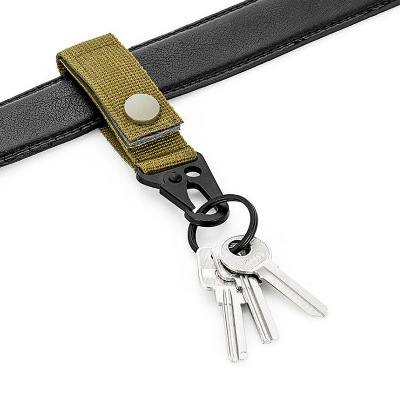 Outdoor camping keychain nylon with keychain hook, hiking backpack accessory hook