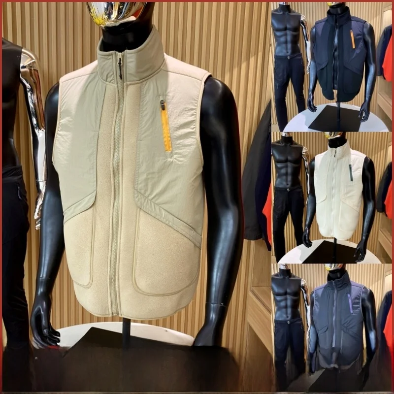 

Тяжелый уличный функциональный мужской жилет на подкладке, куртка на осень-зиму, повседневный спортивный модный жилет на осень 2024, молния-стойка