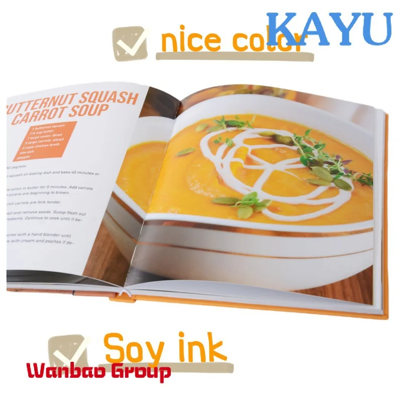 Custom  Custom Hardcover Softcover Spiral Bound Cookbook Printing Soft Touch Cover Finishing