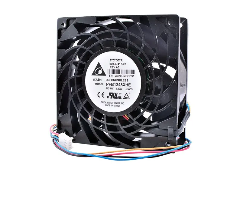 Imagem -02 - Duplo Rolamento de Esferas Poderoso Inversor Servidor Metal Quadro Ventilador de Refrigeração Axial para Delta Pfb1248xhe 12038 120 mm dc 54v 48v 1.92a