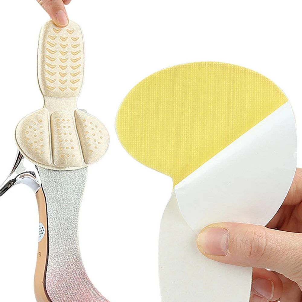 Adesivi per tallone antiscivolo Sollievo dal dolore a forma di T Protezione del tallone Cuscinetti per piedi Riduttore di dimensioni Riempitore per scarpe traspirante Cuscinetto per la cura del piede