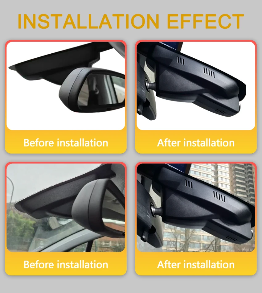 Video Recorder Night WiFi APP Visio 4K UHD Plug and Play Car DVR Dash Cam Camera for Peugeot 2008 A94 2013–2018