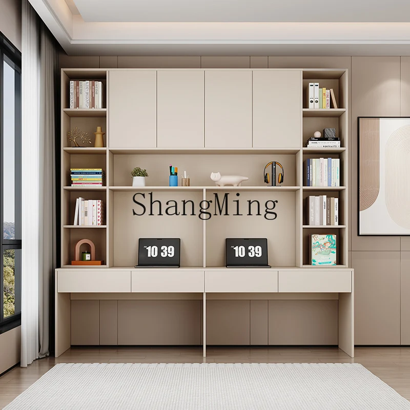 

SM Modern Simple Household Bookshelf Integrated Writing Desk Bedroom Multifunctional Computer Desk with Bookcase