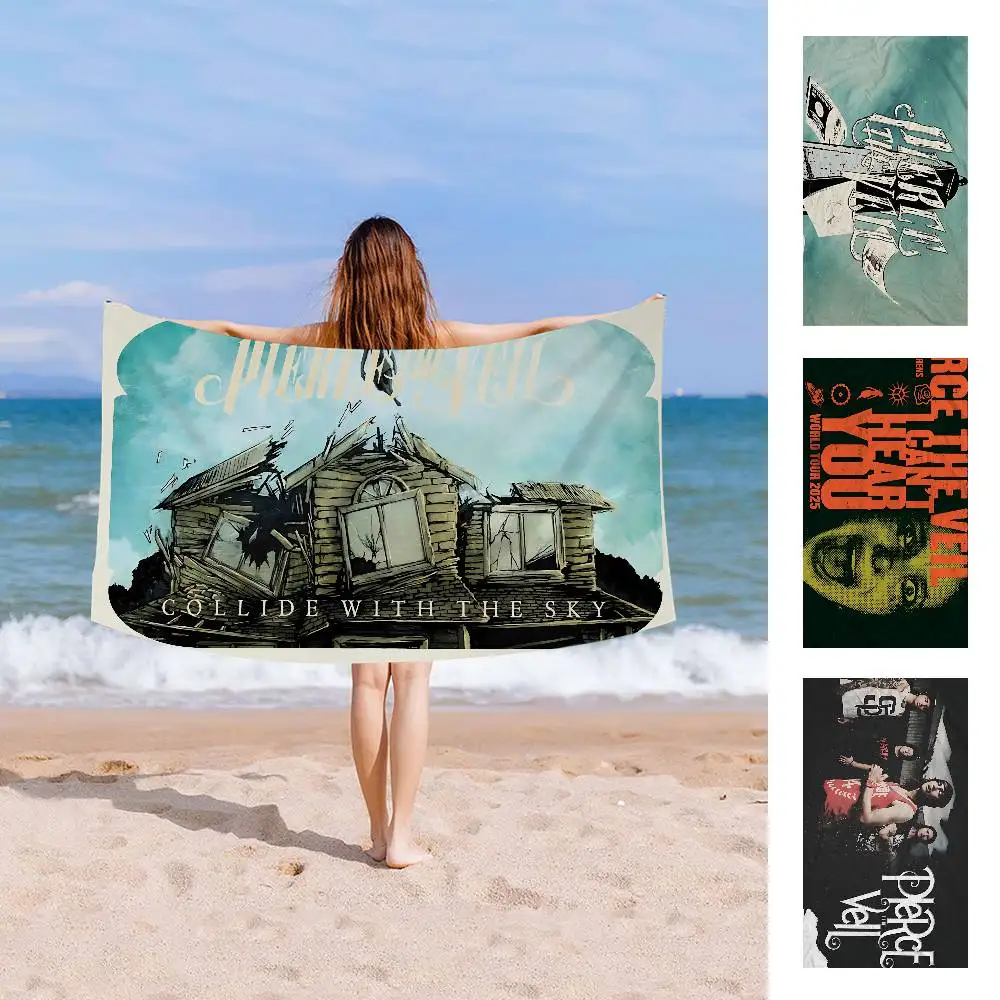 Band P-Pierce The Veil Microfiber Blanket Quick Drying Beach Towels Oversized Printing Super Absorbent Pool Towel Blanket