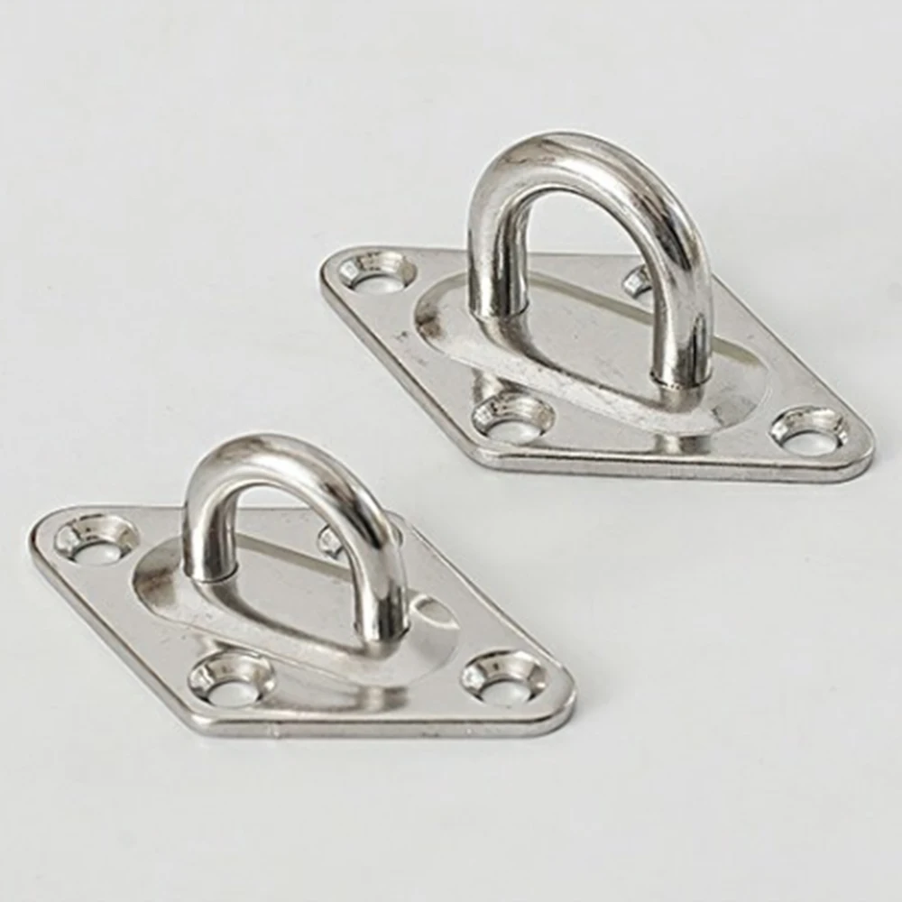 1Set Various Shapes 304 Stainless Steel Wall Mount Ceiling Hooks for Flower Pots Swing Shade Sail Marine Hardware Pad
