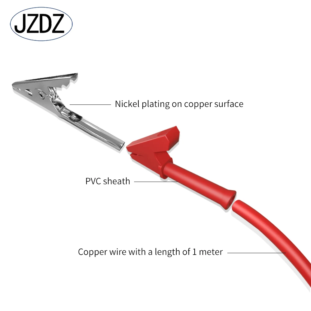Imagem -03 - Jzdz-banana Plug para Jacaré Clip Multímetro Test Leads Fio de Linha de Cabo Ferramentas de Teste Elétrico mm 200cm 700541 Pcs
