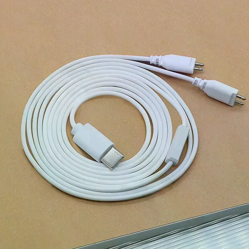 TPE Oxygen-Free Copper Hearing Aid Earphone Cable 2 Pin Single/Dual Head Hearing Aid Connection Cable Hearing Aid Accessories