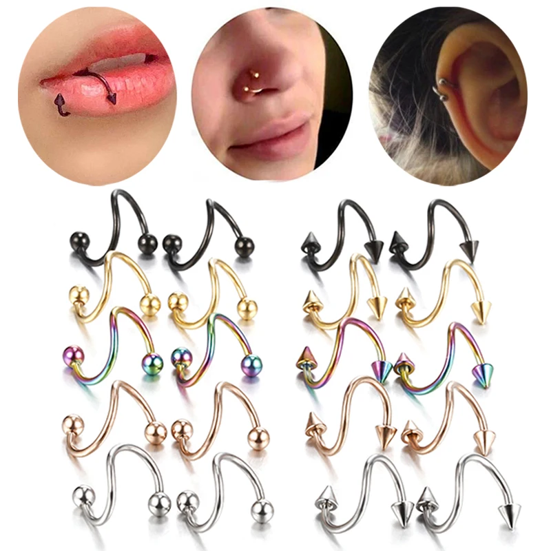 Nose Ring Ear Stud Body Piercing Ring Body Piercing Lip Ring Brow Ring Personality Hip Hop General Industrial Barbell Sexy