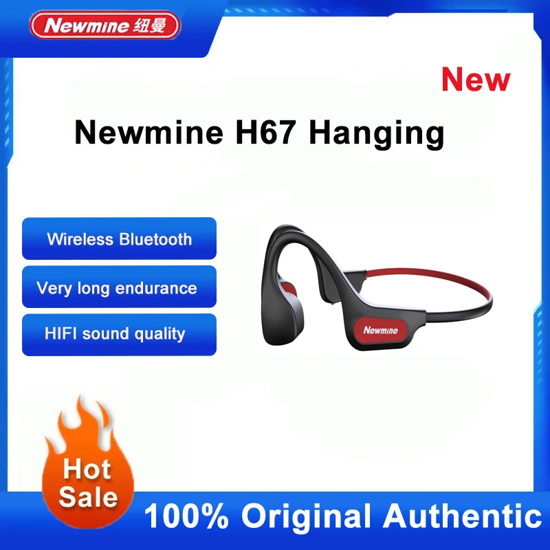 

Newmine Hanging Wireless Bluetooth Earphones With Air Bone Conduction Open Sports Running Compatible For Apple Android Phone