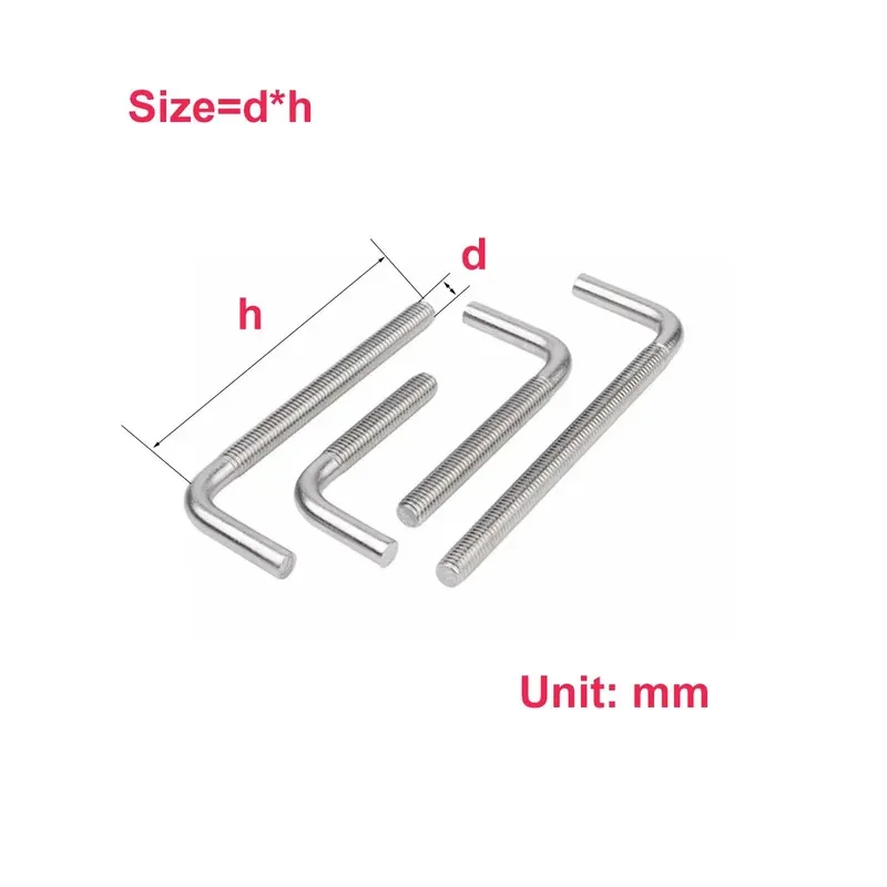 L Shape Corner Screw 304 Stainless Steel, Right Angle Bracket Bolt for Furniture Assembly, Wood Shelf Metal Corner Connector