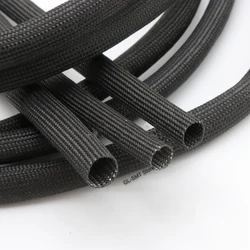 1/2/3/5/10M Schwarz 600 ℃ Hohe Temperatur Geflochtenen Weiche Faser Schläuche Isolierung kabel Sleeving Fiberglas Rohr 1-40mm Durchmesser