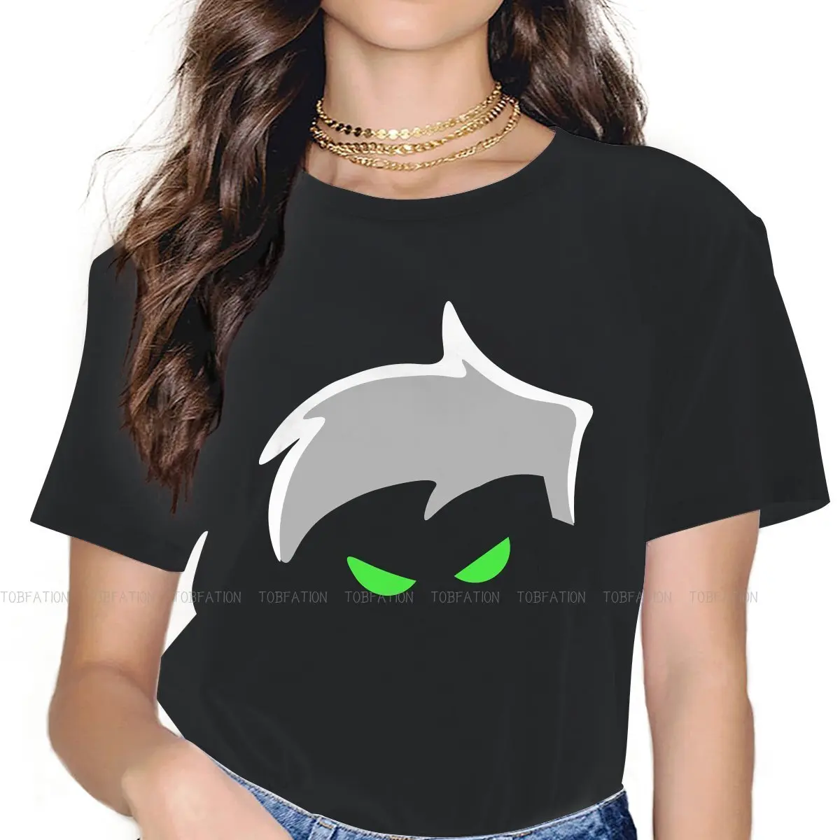 Danny Phantom  Cartoon Women T Shirt Eyes Female Tops Graphic Kawaii Tees Ladies 5XL Cotton Tshirt