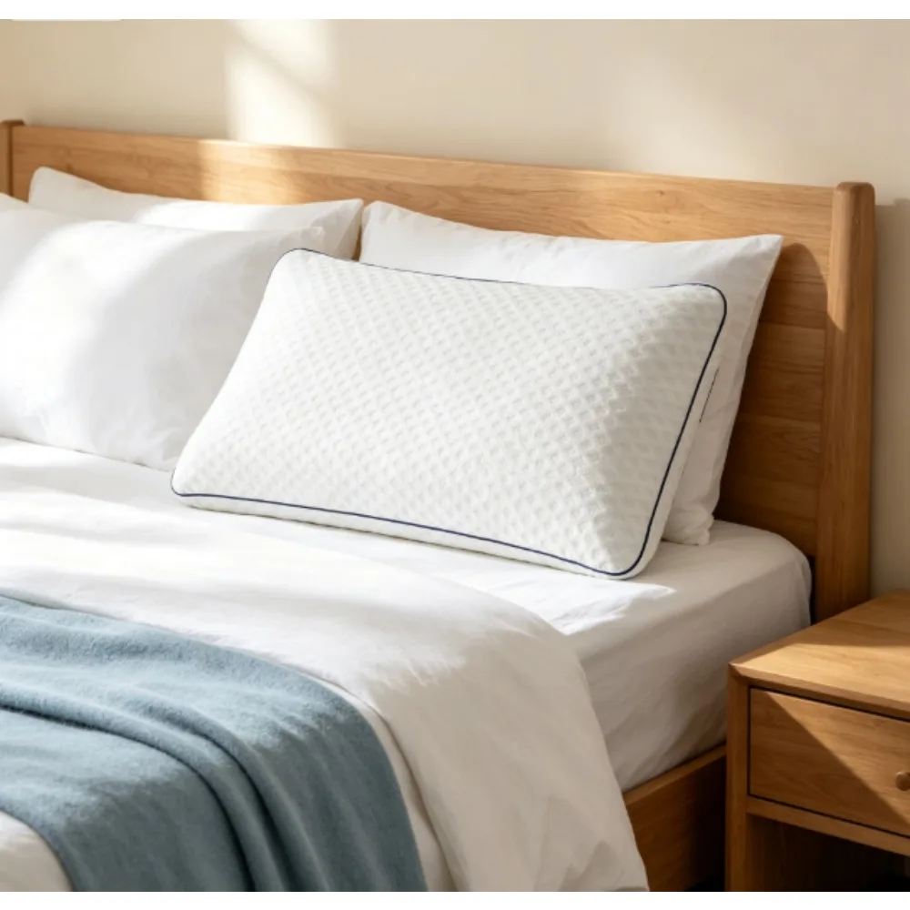 Linenspa Medium-Touch Standard Size Breathable Gel Memory Foam Pillow with Removable and Washable Pillowcase and Temperature-Regulating Infusion Technology