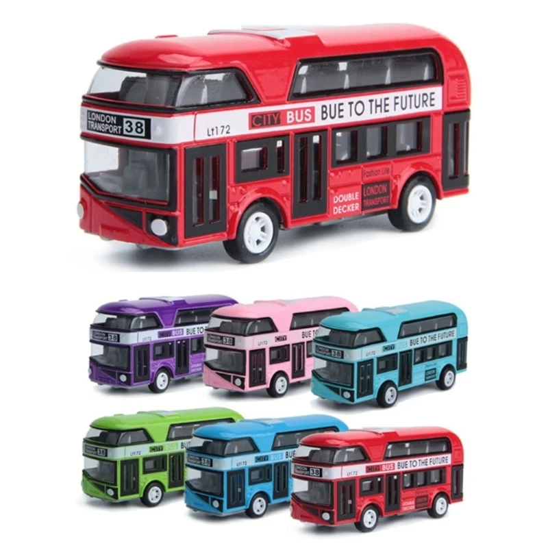 1:43 Car Model Double-decker Bus Alloy Diecast Vehicle For Kids Boys