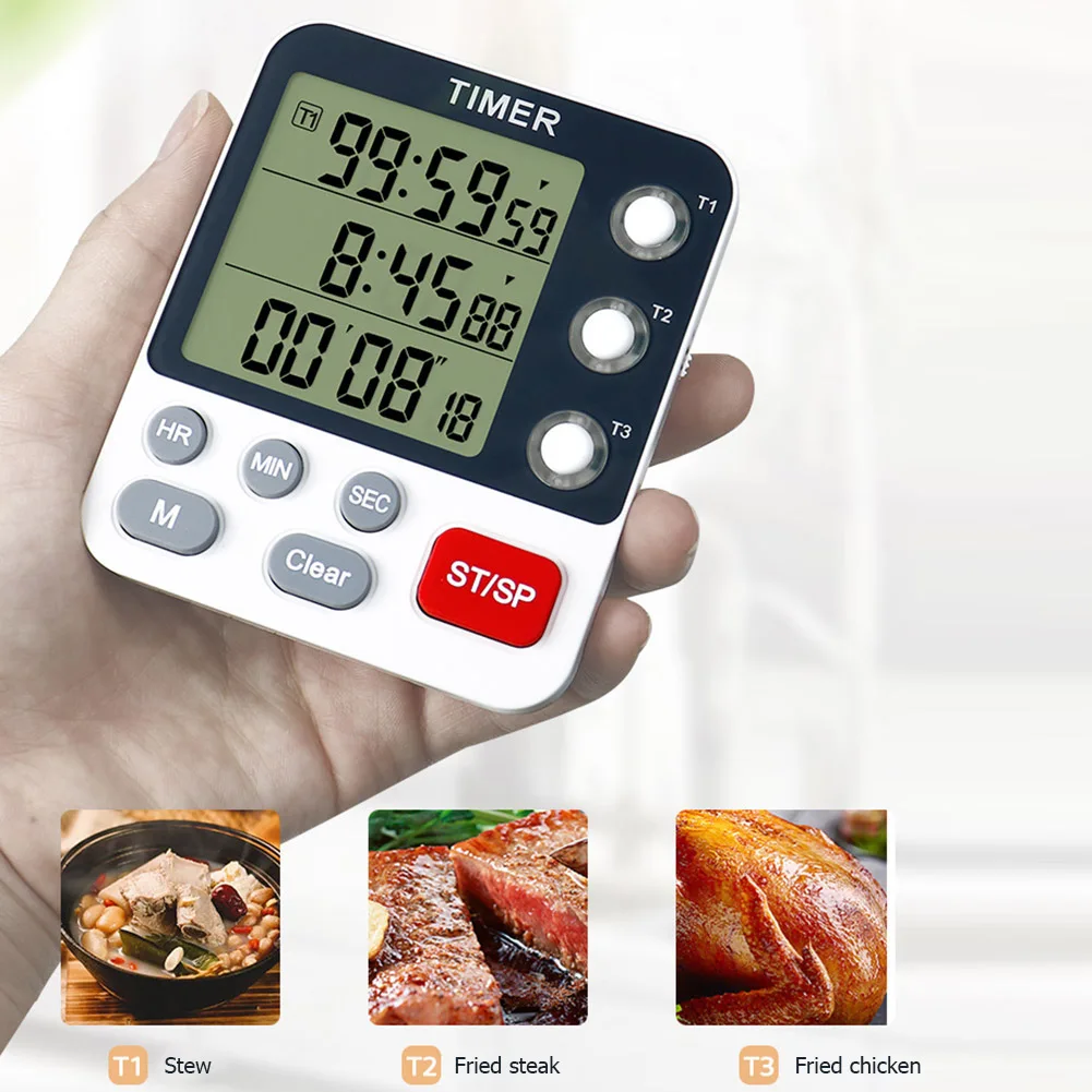 Multifunctional Digital Kitchen Timer Stopwatch Count Up Countdown Alarm Clock
