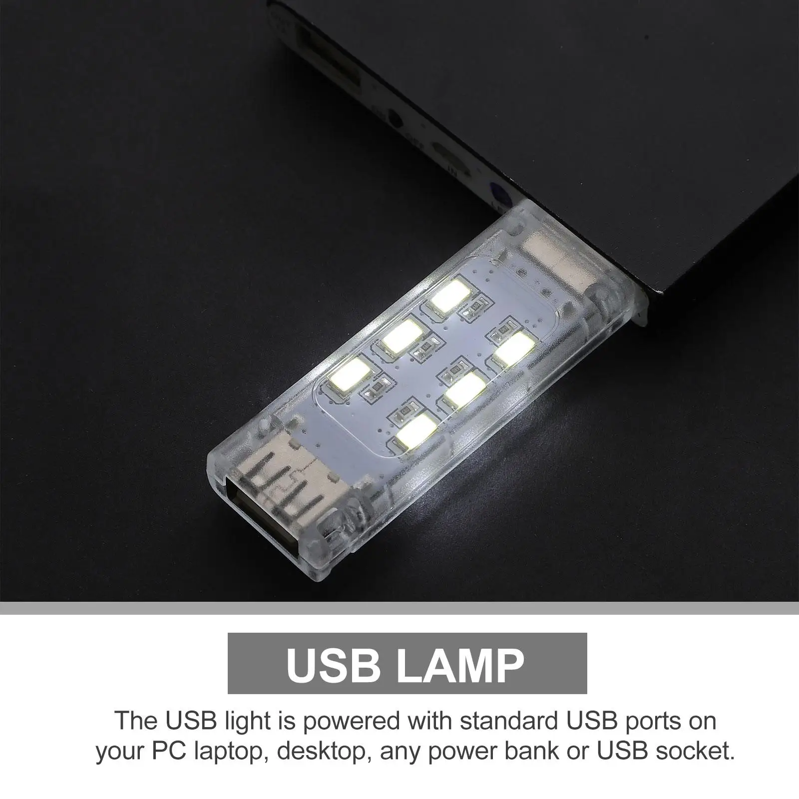 2Pcs USB Light Laptop LED Lamp Computer Reading Reading Bright Enough for Area Working Camping Travel