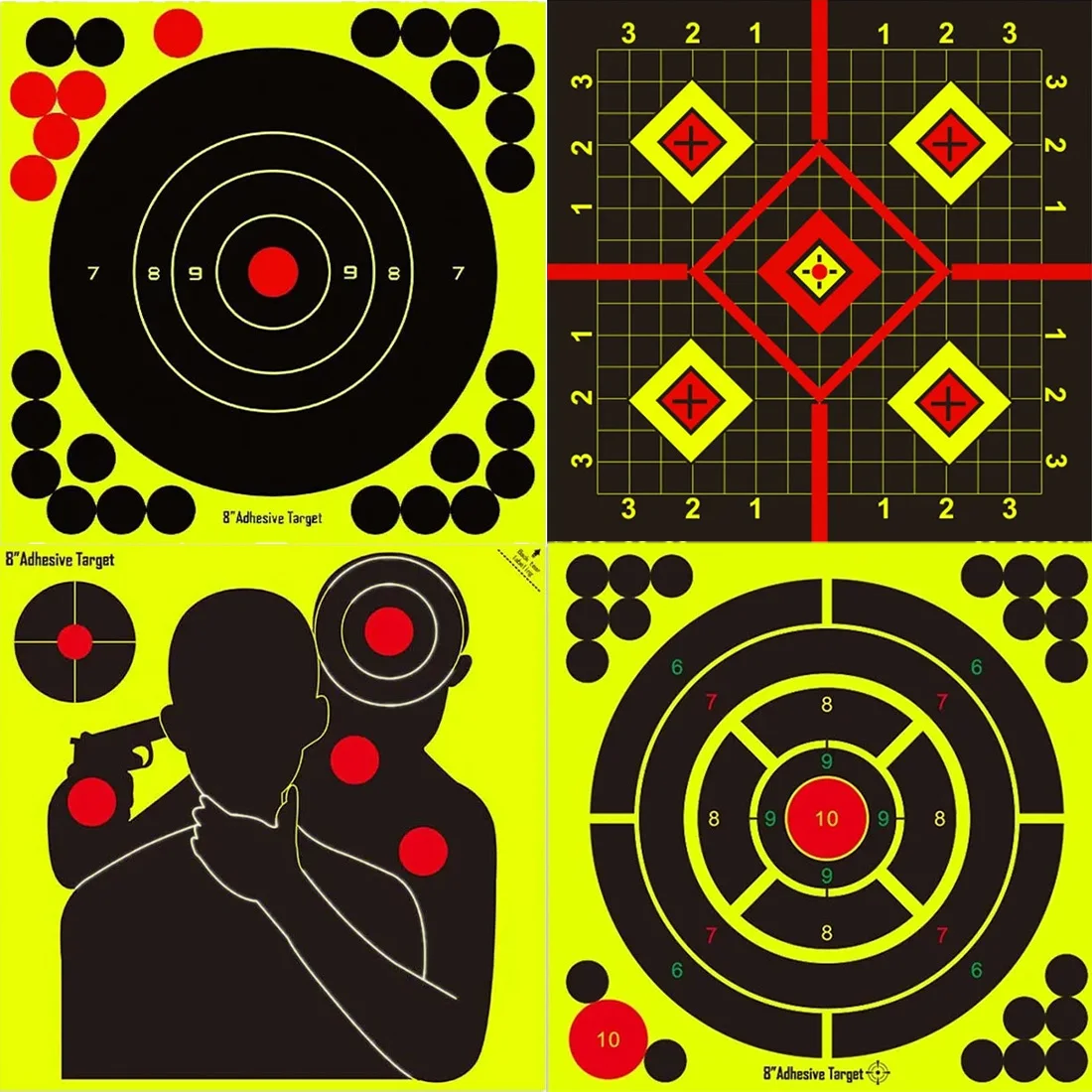 5/10/20PCS  8 Inch High Visibility Adhesive Shooting Target Stickers Reactive Hunting Shooting Training Paper  Fleches Carbone