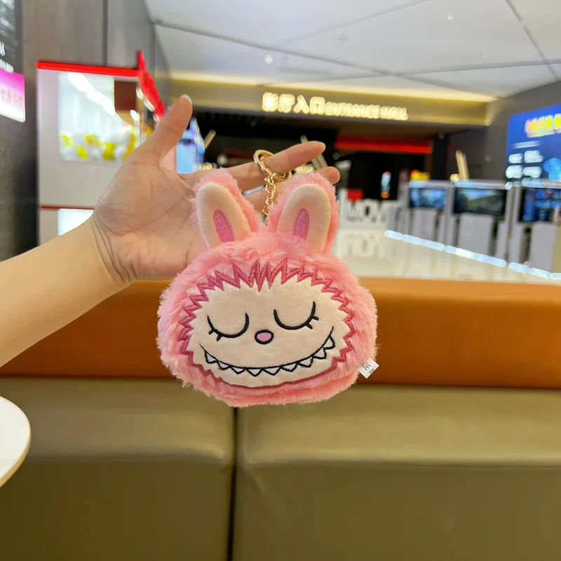 Lisa Same New Labubu Wallet Kawaii Children Plush Bag Cartoon Cute The Monsters Bag Student Leisure Portable Bag Gift