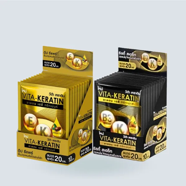 Thai Vita Keratin Repair Conditioner & Mask 20ml X 5pcs, Restores Damaged Hair with Protein Formula, Nourishing Treatment