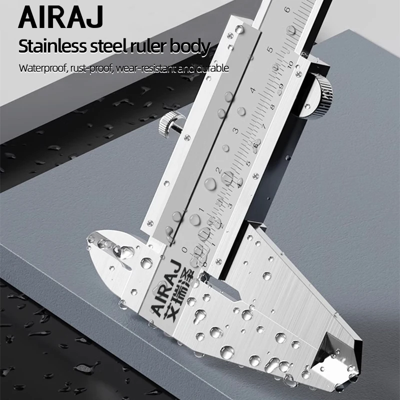 AIRAJ High Precision 0.02mm Stainless Steel Vernier Caliper 0-150mm Manual Caliper Durable Slide Caliper Measuring Tool