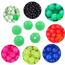 100/500pcs Soft Plastic Beads Round 3mm-12mm Black Soft Rubber Fishing Beads Rig Carp Fishing Accessories
