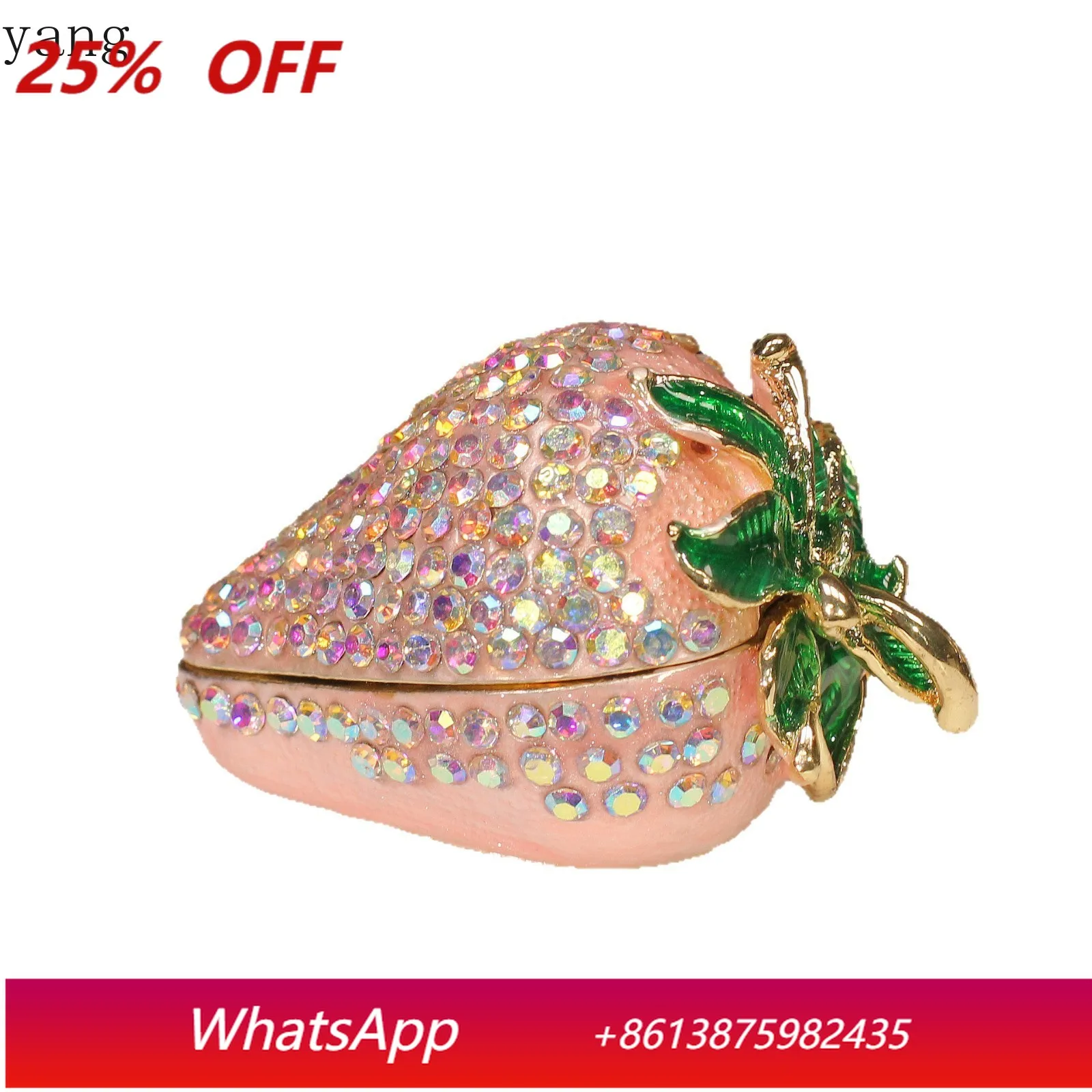 CX metal enamel jewelry box strawberry small ornament handicrafts